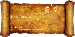 Rab Imola névjegykártya
